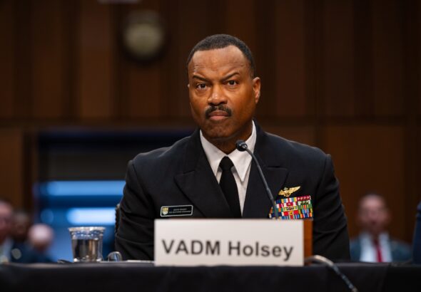 US Navy Vice Admiral Alvin Holsey testifies before the US Senate Committee on Armed Services at a confirmation hearing at the Hart Senate Office Building, District of Columbia, Sep. 12, 2024. Photo: Sgt. Sarah M. McClanahan/US Air National Guard/Tech.
