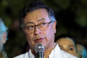 Colombian President Gustavo Petro speaks during his official visit to Haiti, January 22, 2025. Photo: Reuters/Marckinson Pierre.
