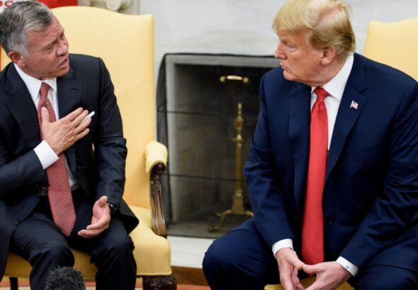 Abdullah II, King of Jordan (left) and Donald Trump, US President (right). Photo: Saul Loeb/AFP.