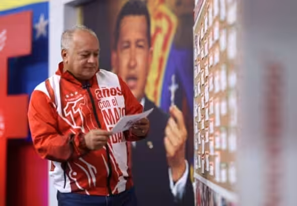 Venezuelan Interior Minister Diosdado Cabello on his TV program Con El Mazo Dando. Photo: Con el Mazo Dando.