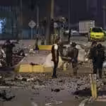 Security and military agents inspect the area of the explosion reported in the Villa del Rosario checkpoint near Cúcuta, Colombia, on Wednesday, February 19, 2025. Photo: Mario Caicedo/EFE.