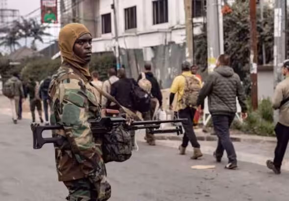 An armed member of the Rwanda-backed M23 rebel group is seen in Goma, eastern DR Congo, January 29, 2025. Photo: AFP.