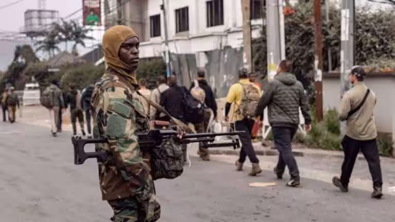 An armed member of the Rwanda-backed M23 rebel group is seen in Goma, eastern DR Congo, January 29, 2025. Photo: AFP.