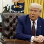 Donald Trump in the Oval Office of the White House, on 13 February 2025. Photo: Ben Curtis/AP.