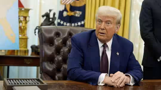 Donald Trump in the Oval Office of the White House, on 13 February 2025. Photo: Ben Curtis/AP.