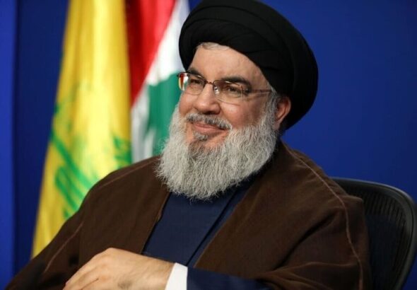 Sayyed Hassan Nasrallah, the martyred leader of the Lebanese Islamic Resistance, Hezbollah. Photo: Al Manar TV.
