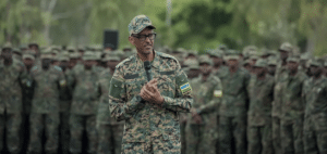 Paul Kagame, President of Rwanda with troops. Photo: Black Agenda Report/file photo.