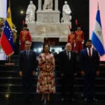 ALBA-TCP representatives pay homage to the legacy of Nicaraguan revolutionary Augusto Sandino at the National Pantheon of Caracas, Venezuela, February 21, 2025. Photo: X/@ALBATCP.