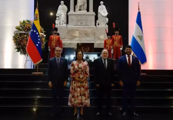 ALBA-TCP representatives pay homage to the legacy of Nicaraguan revolutionary Augusto Sandino at the National Pantheon of Caracas, Venezuela, February 21, 2025. Photo: X/@ALBATCP.