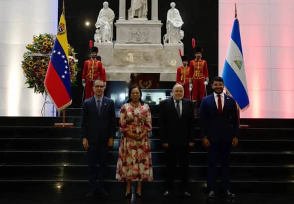 ALBA-TCP representatives pay homage to the legacy of Nicaraguan revolutionary Augusto Sandino at the National Pantheon of Caracas, Venezuela, February 21, 2025. Photo: X/@ALBATCP.