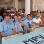 Movement for Venezuela (MPV) party leaders and members at a press conference. Photo: MPV.