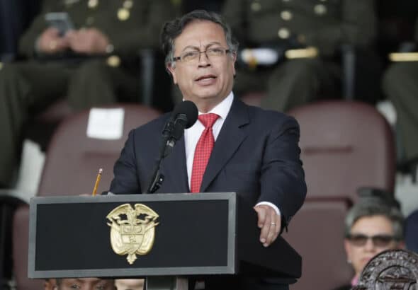 The president of Colombia, Gustavo Petro, at an offcial ceremony in Bogota, February 18, 2025. Photo: EFE.