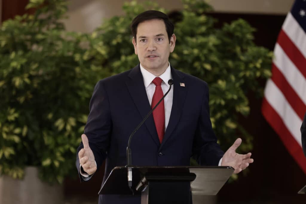 US Secretary of State Marco Rubio at the Presidential Palace in San José, Costa Rica, on Tuesday, February 4, 2025. Photo: Jeffrey Arguedas/EFE.