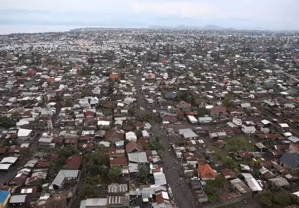 Aerial view of Goma, DRC. Photo: MONUSCO/Wikimedia Commons.