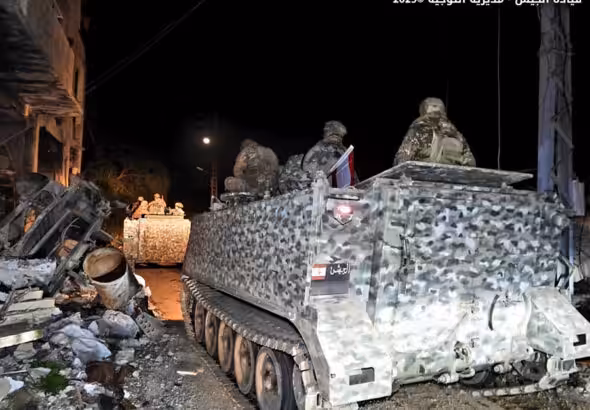 Lebanese army deploys in a region from where Israeli occupation forces withdrew, February 18, 2025. Photo: X/@LebarmyOfficial.