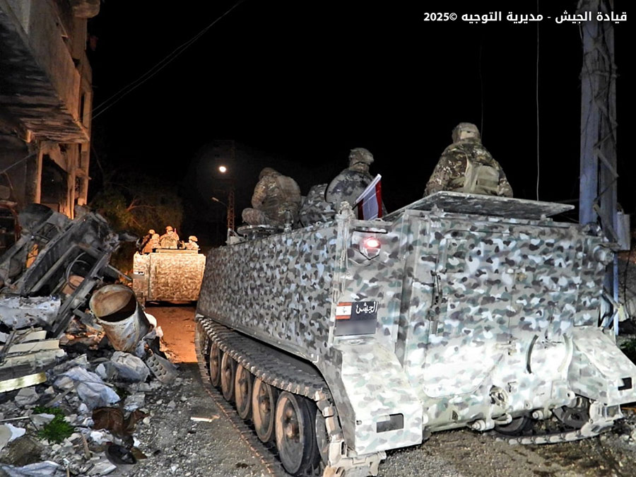 Lebanese army deploys in a region from where Israeli occupation forces withdrew, February 18, 2025. Photo: X/@LebarmyOfficial.