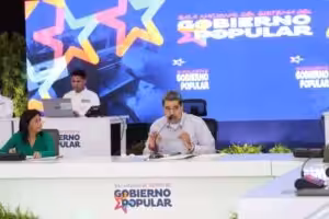 Venezuelan President Nicolás Maduro (right) and Vice President Delcy Rodríguez (left) at the inauguration of the National Chamber of the People's Government System, February 7, 2025. Photo: Presidential Press.