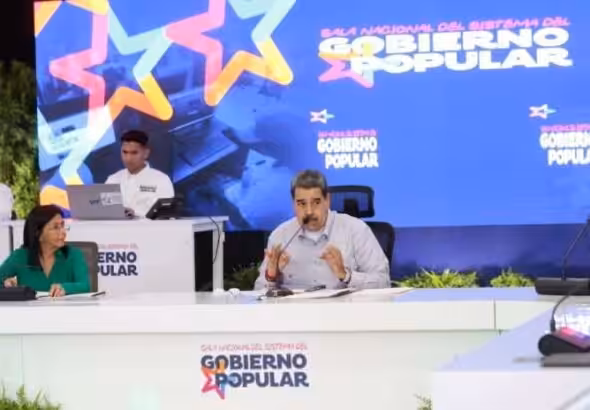 Venezuelan President Nicolás Maduro (right) and Vice President Delcy Rodríguez (left) at the inauguration of the National Chamber of the People's Government System, February 7, 2025. Photo: Presidential Press.