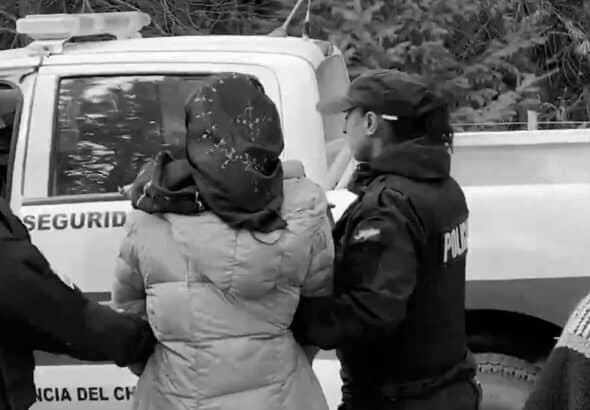 Argentinian police arrest a Mapuche woman, Victoria Dolores Núñez Fernández, in Chubut province, Argentina, February 12, 2025. Photo: X/@NachoTorresCH.