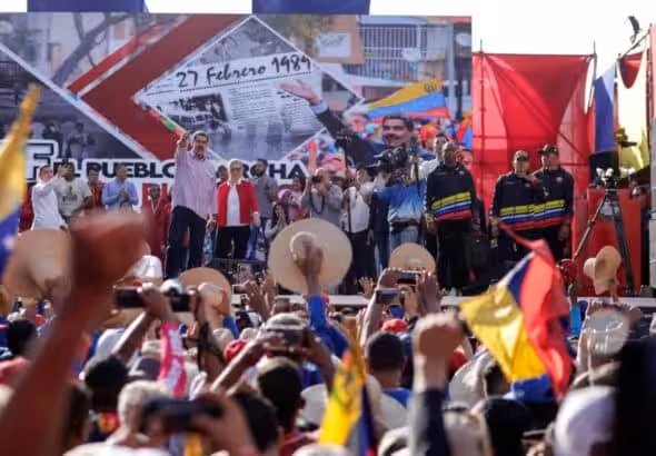 Venezuelan President Nicolás Maduro attends the commemorative march for 36 years of the Caracazo uprising. Photo: MINCYT.