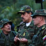 Venezuelan President Nicolás Maduro (center) supervises preparations for the Bolivarian Shield 2025 military drills. Photo: Presidential Press.