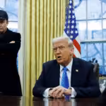 Elon Musk and US President Donald Trump. Photo: Aaron Schwartz/Bloomberg.