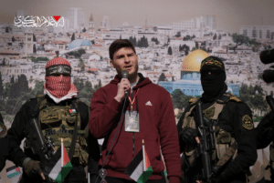 One of the hostages released. Photo: Al-Qassam military media.