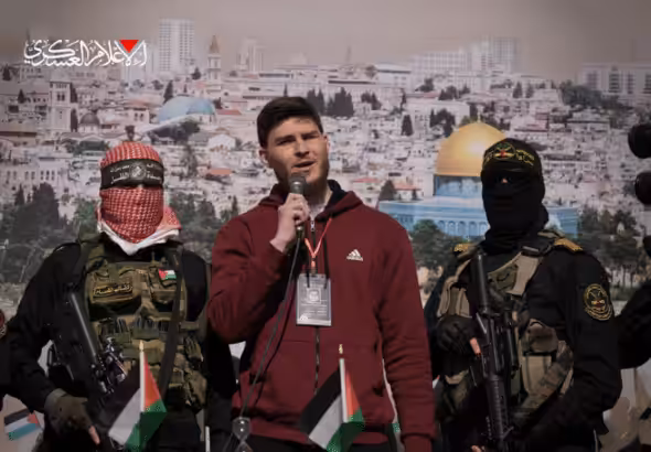 One of the hostages released. Photo: Al-Qassam military media.