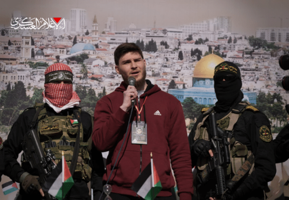 One of the hostages released. Photo: Al-Qassam military media.