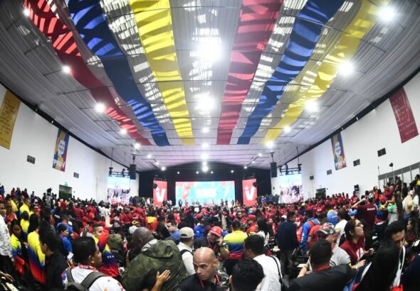 Panoramic view of one of the plenary sessions of the PSUV Extraordinary Congress held in Caracas from February 4 to 6, 2025. Photo: IG/@partidopsuv.