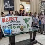 Black Alliance for Peace members hold a “Make Our America a Zone of Peace campaign” banner along with members of Instituto Cubano de Amistad con los Pueblos (ICAP). Habana, Cuba, April 2023. Photo: Black Alliance for Peace/file photo.