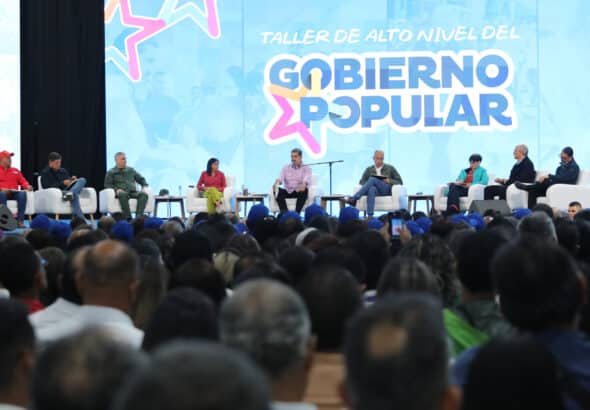 Venezuelan President Nicolás Maduro, Vice President Delcy Rodríguez, and other government ministers participate in the High-Level Workshop of the People's Government, February 20, 2025. Photo: Presidential Press.