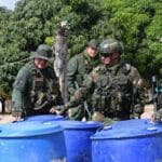 FANB personnel inspect seized material from paramilitary camps in Zulia state, on the border with Colombia. Photo: CEOFANB.