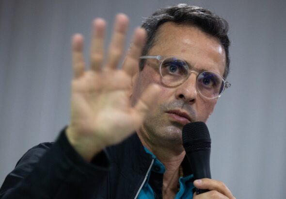 Henrique Capriles speaking at a press conference. Photo: File photo.