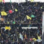 Mourners attend the funeral of late Hezbollah leaders Hassan Nasrallah and Hashem Safieddine at the Camille Chamoun Sports City Stadium on the outskirts of Beirut on February 23, 2025. Photo: AFP.