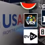 Photo composition showing the logos of "independent" Venezuelan news outlets La Patilla, VPI, Efecto Cocuyo, EVTV, and El Pitazo with the USAID logo and US dollar bills in the background. Photo: CiudadCCS.