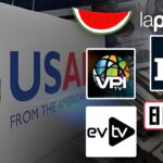 Photo composition showing the logos of "independent" Venezuelan news outlets La Patilla, VPI, Efecto Cocuyo, EVTV, and El Pitazo with the USAID logo and US dollar bills in the background. Photo: CiudadCCS.