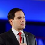 Marco Rubio with a microphone in his hand during an event in 2021. Photo: Michael Badon/file photo.