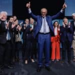 Friedrich Merz and CDU supporters celebrating on Sunday February 23, 2025. Photo: Tobias Koch/CDU.