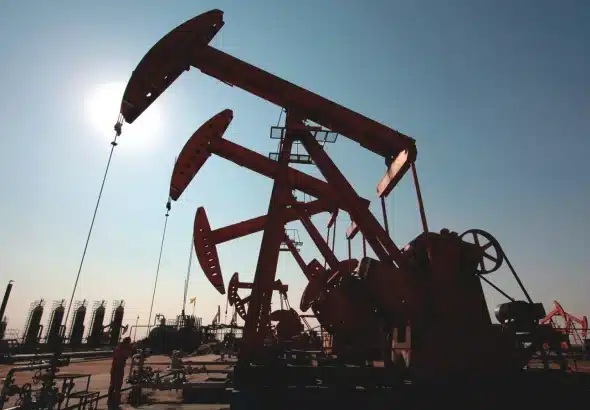 Oil pumpjacks extracting crude oil. File photo