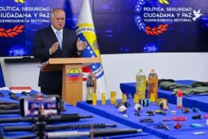 Venezuelan Interior Minister Diosdado Cabello at a press conference on February 13, 2025. Photo: Con el Mazo Dando.