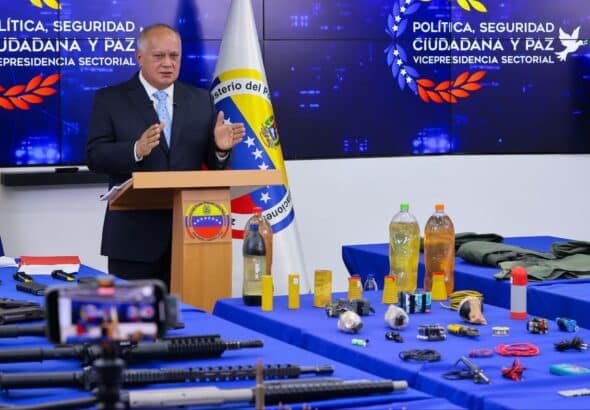 Venezuelan Interior Minister Diosdado Cabello at a press conference on February 13, 2025. Photo: Con el Mazo Dando.