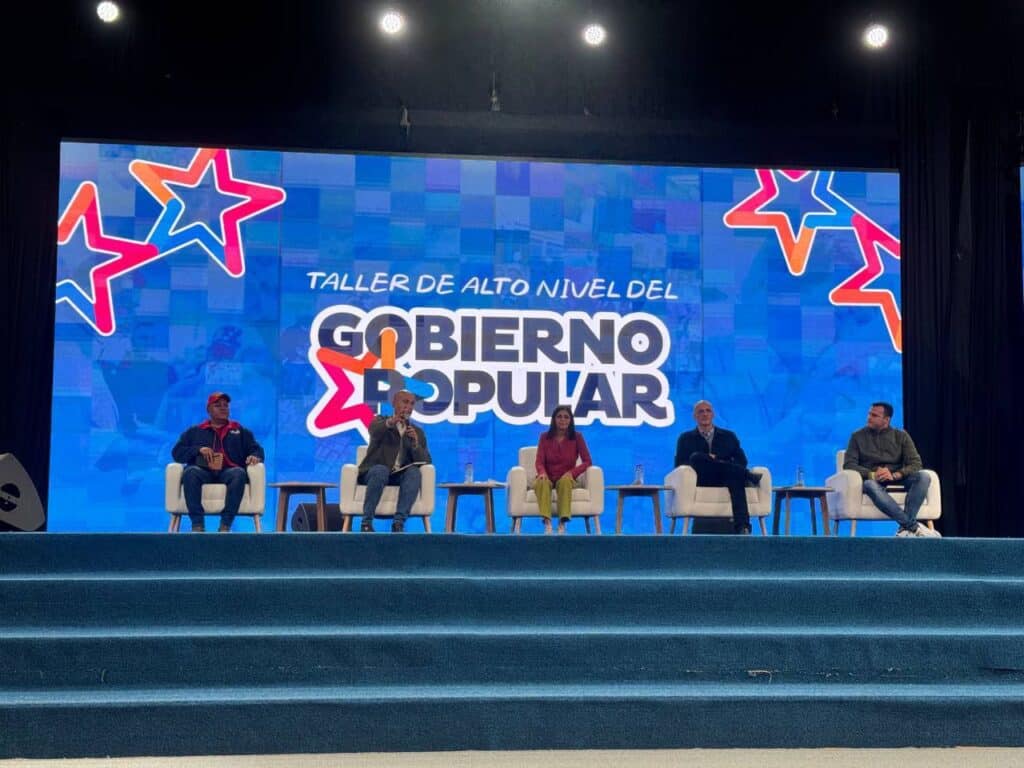 Panel led by Venezuelan Vice President Delcy Rodríguez at the High Level Workshop on Popular Government, held on Thursday, February 20, 2025. Photo: AVN.