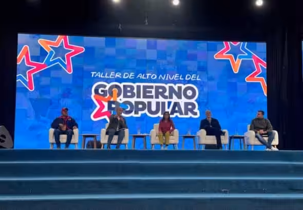 Panel led by Venezuelan Vice President Delcy Rodríguez at the High Level Workshop on Popular Government, held on Thursday, February 20, 2025. Photo: AVN.