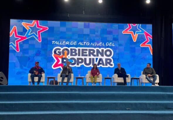 Panel led by Venezuelan Vice President Delcy Rodríguez at the High Level Workshop on Popular Government, held on Thursday, February 20, 2025. Photo: AVN.