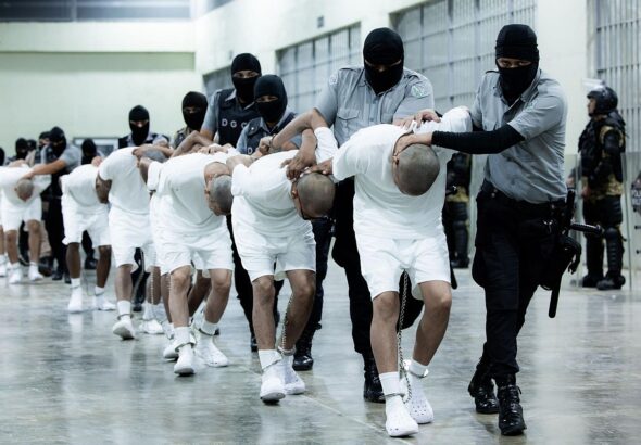 Venezuelan migrants falsely labeled as Tren de Aragua gang members by the US government are being treated like terrorists in Salvadoran prisons. Photo: Salvadoran President Press Office.