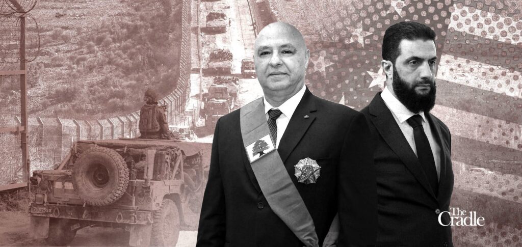 Compilation image showing Joseph Aoun (Left) and Abu al-Julani (Right). Photo: The Cradle.