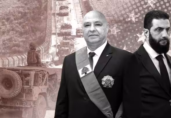 Compilation image showing Joseph Aoun (Left) and Abu al-Julani (Right). Photo: The Cradle.