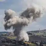 The Israeli army bombed a vehicle in the southern Lebanese town of Mays al-Jabal on 16 March. Photo: Reuters.