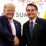 President Donald Trump with far right former Brazilian President Jair Bolsonaro at the G20 summit in Japan in 2019. Photo: Palácio do Planalto.
